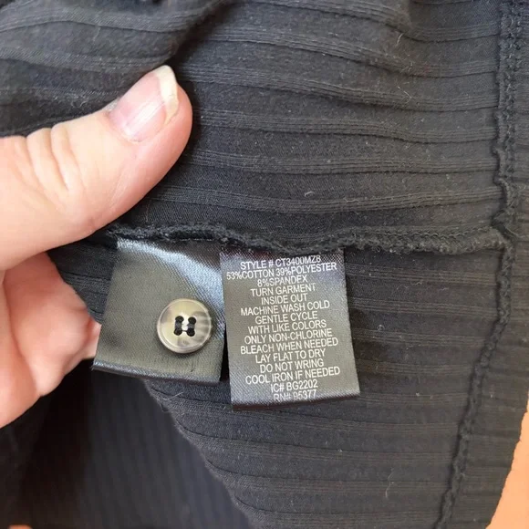 Sanctuary Black Ribbed Button-Down Shirt - Picture 7 of 7